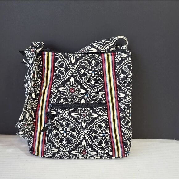 Vera Bradley Black Flowered Purse - Picture 1 of 8